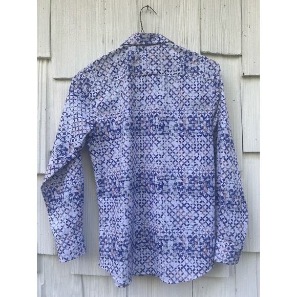 Alex Vando Mens Blue Button-Down Shirt Top Long Sleeves Collared Size S Small - Picture 6 of 9
